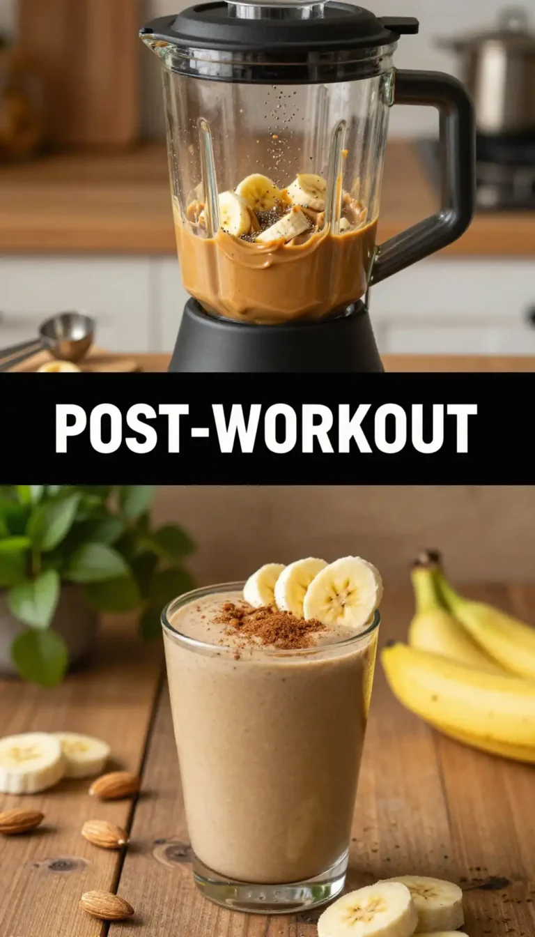 Almond Butter Banana Smoothie for Muscle Recovery