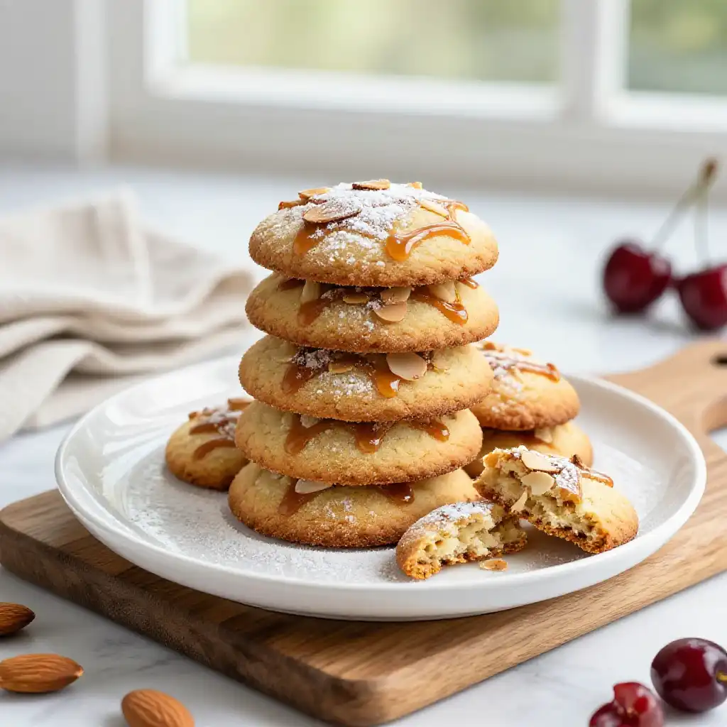 Almond Flour Amaretto Style Cookies plated dish