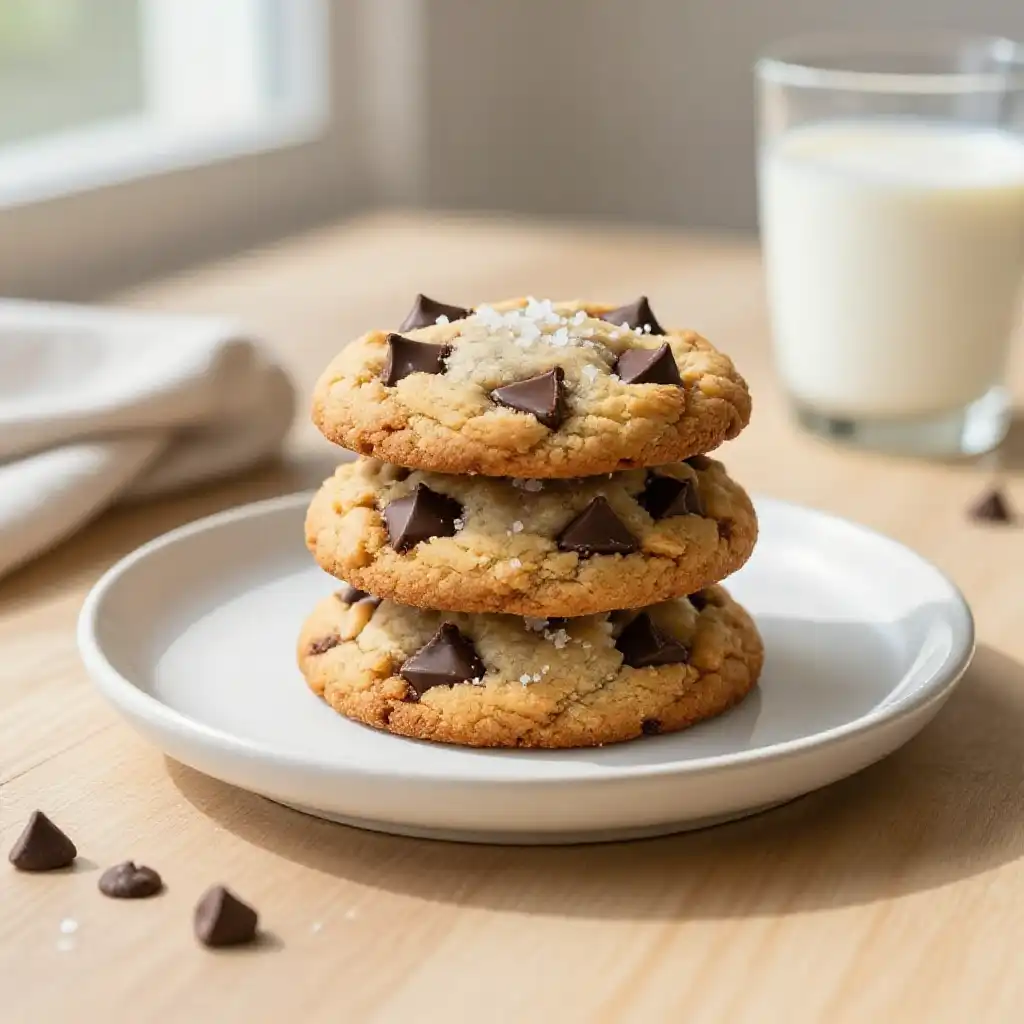 Almond Flour Chocolate Chip Cookies plated dish