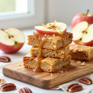 Gooey Apple Cider Caramel Blondies | Cozy Fall Dessert