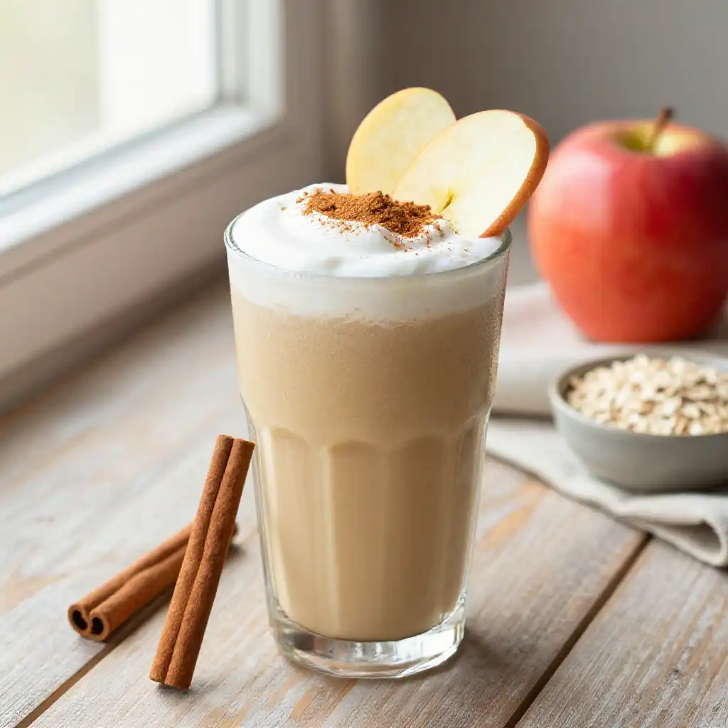 Apple Cinnamon Detox Smoothie for Fall Cleanse plated dish