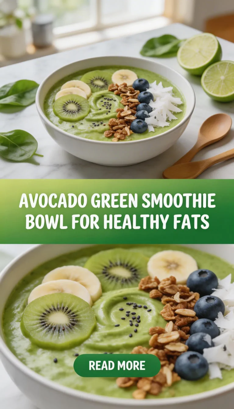 Avocado Green Smoothie Bowl for Healthy Fats