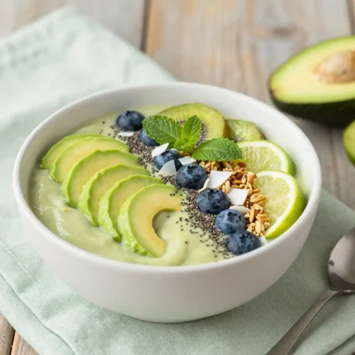 Creamy Avocado Lime Smoothie Bowl for Detox & Energy