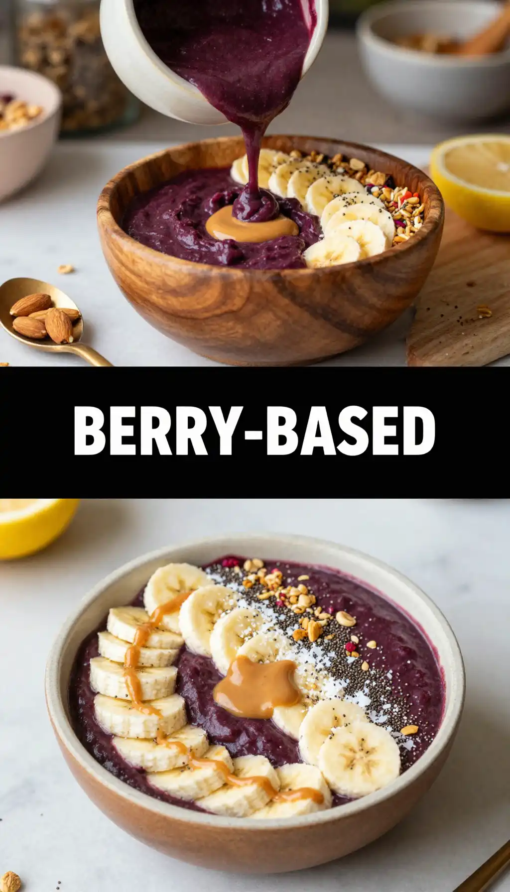 Açaí Berry Bowl with Almond Butter and Banana