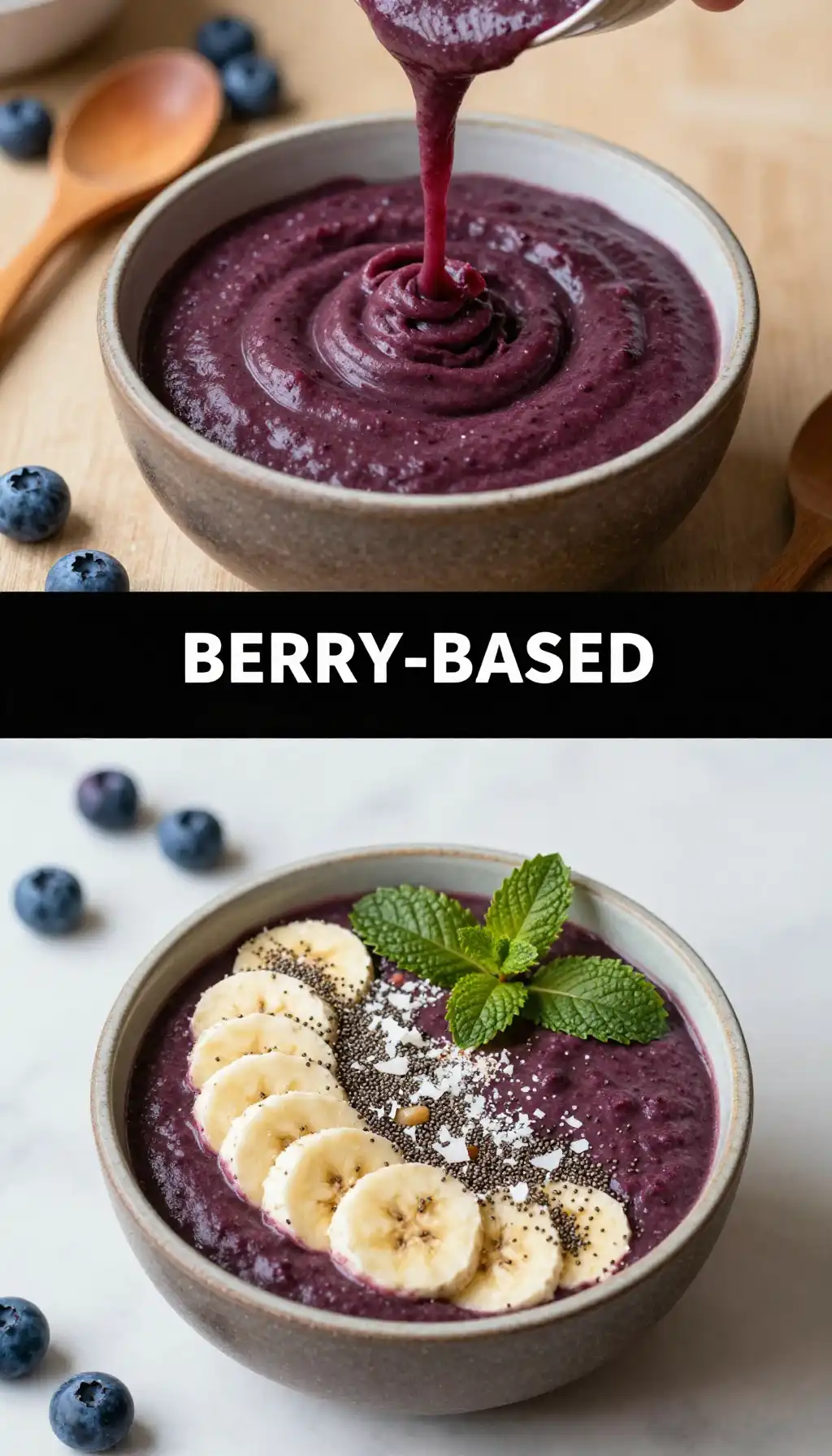 Açaí Blueberry Smoothie Bowl pinterest pin