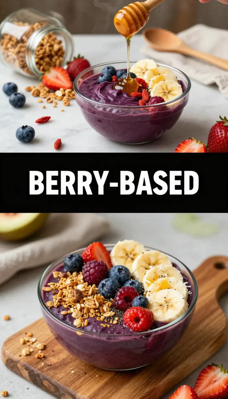 Açaí Bowl with Granola and Honey Drizzle