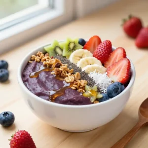 Healthy Açaí Bowl Recipe: Granola & Honey Drizzle