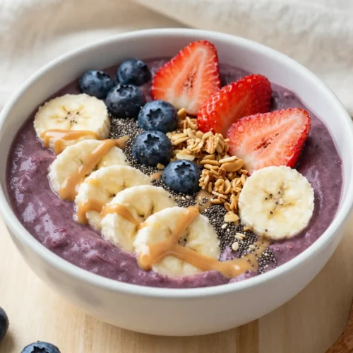 High Protein Açaí Peanut Butter Bowl Recipe