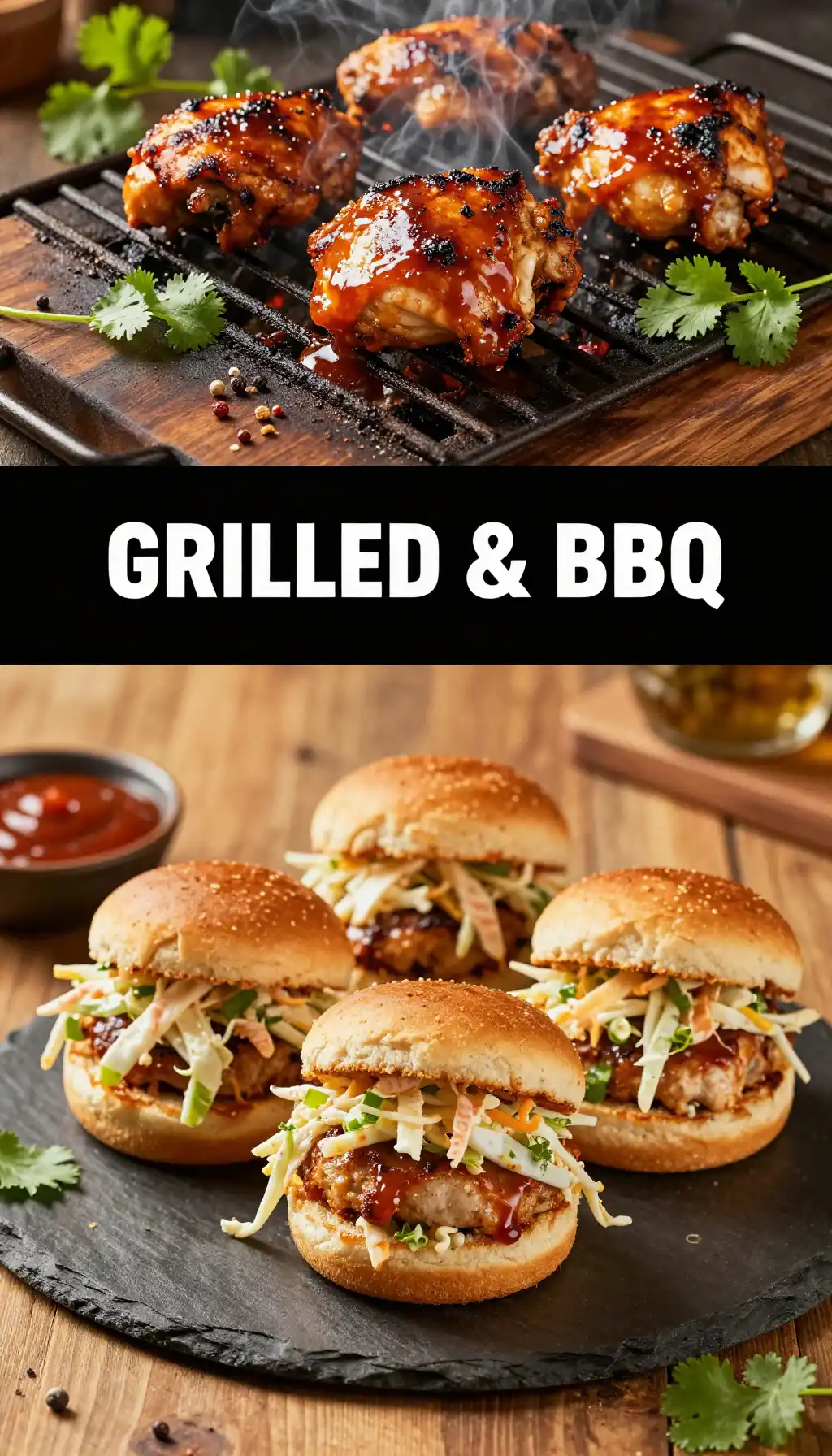 BBQ Chicken Sliders with Creamy Coleslaw pinterest pin