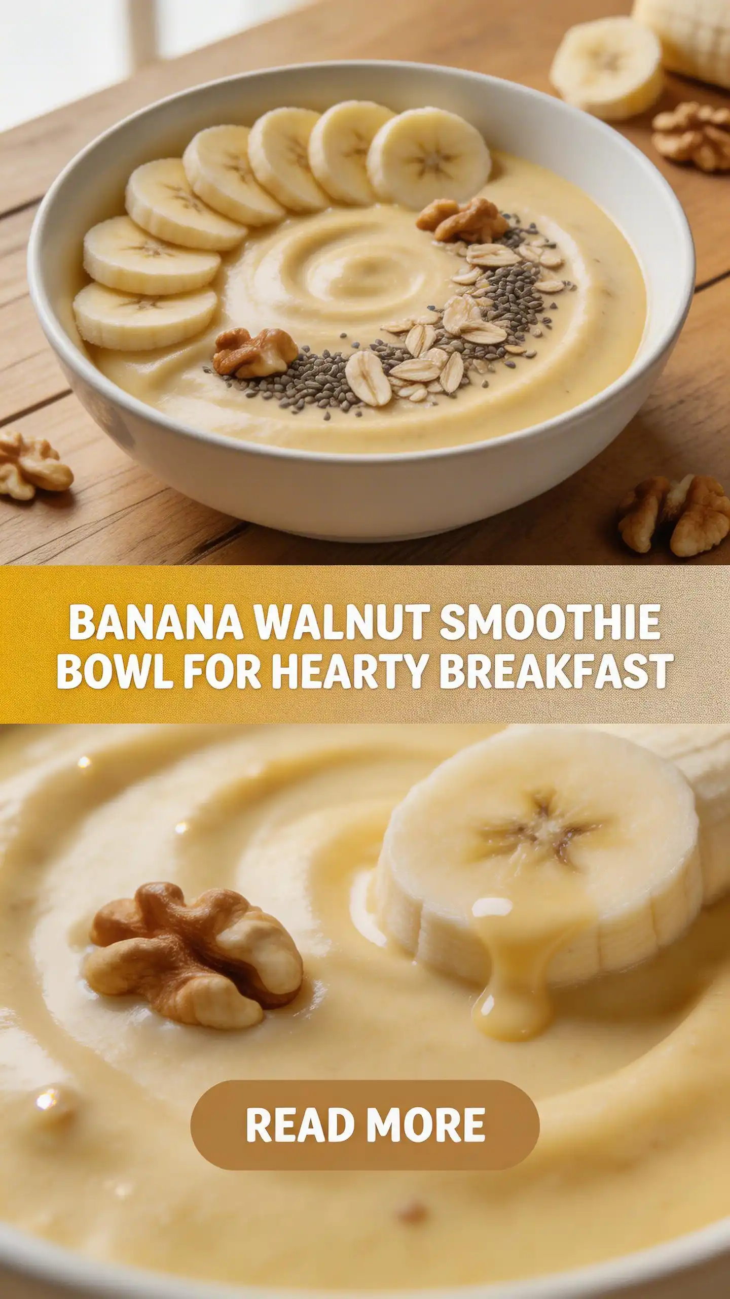 Banana Walnut Smoothie Bowl for Hearty Breakfast