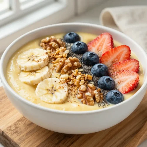 Easy Banana Walnut Smoothie Bowl Breakfast Recipe