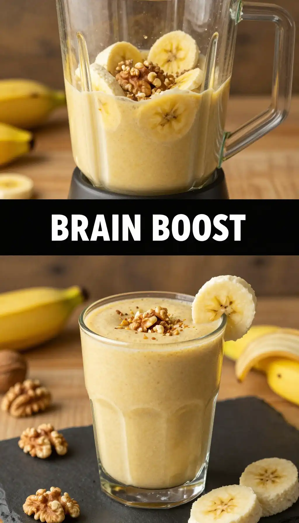Banana Walnut Smoothie for Brain Power