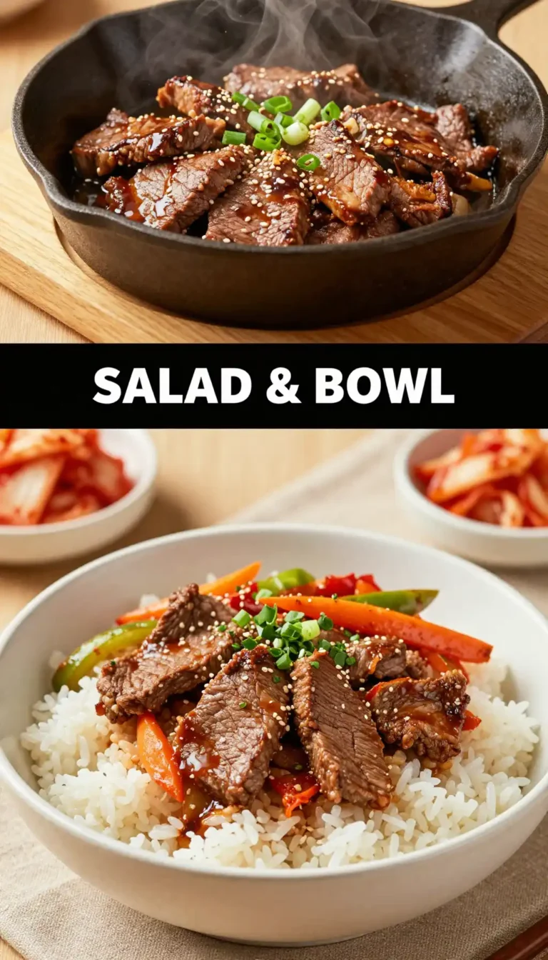 Beef Bulgogi Rice Bowl with Pickled Vegetables