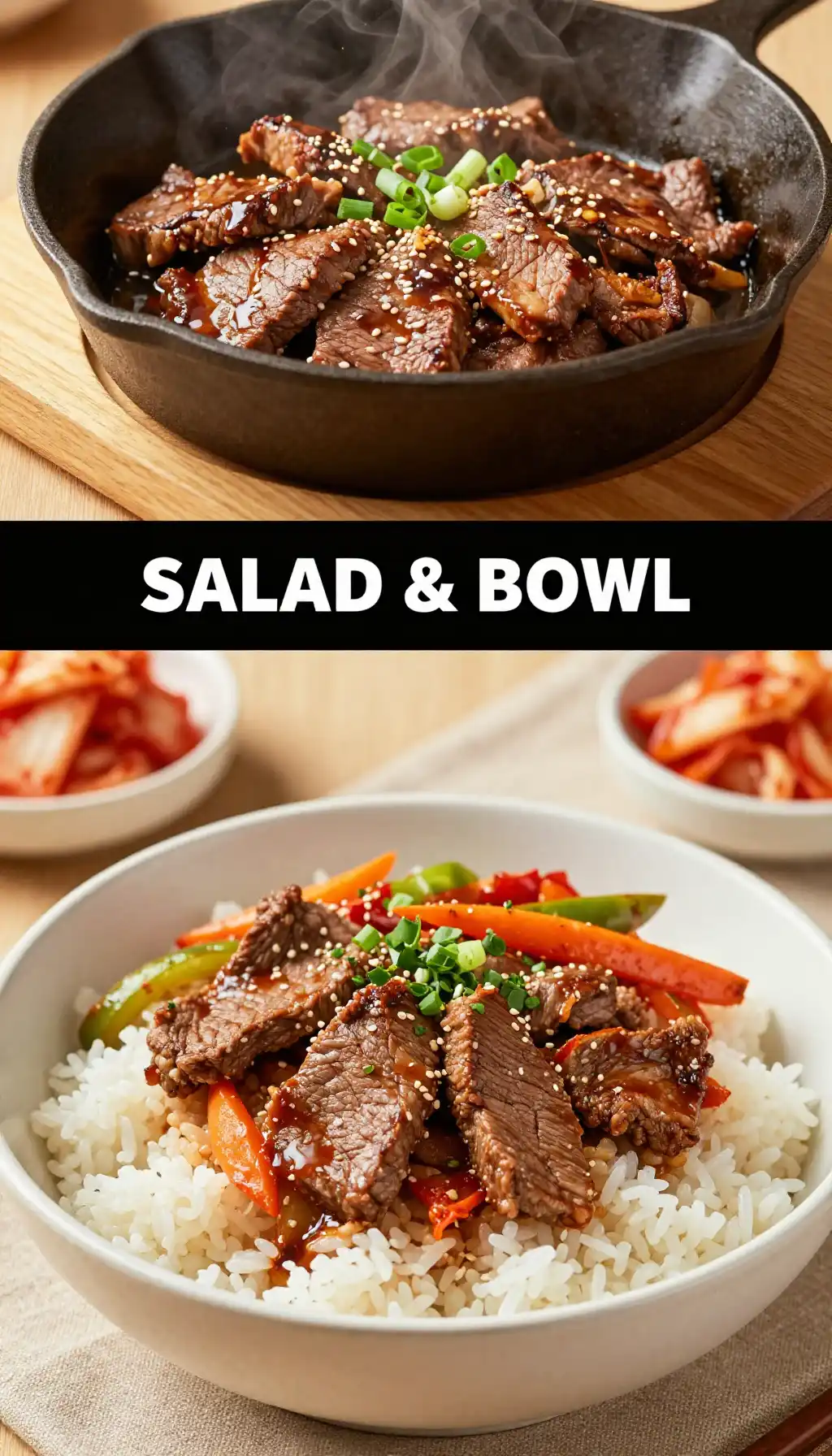 Beef Bulgogi Rice Bowl with Pickled Vegetables