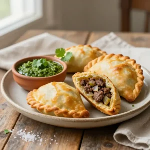 Flaky Beef Empanadas with Zesty Filling & Dipping Sauce