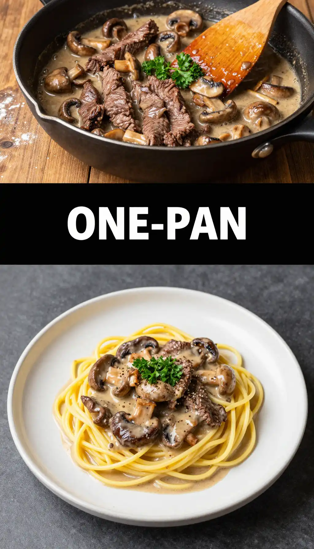 Beef Stroganoff with Egg Noodles and Mushrooms