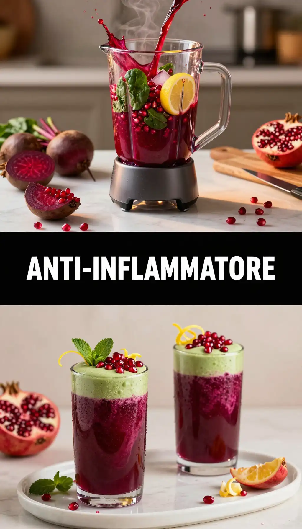 Beet Pomegranate Smoothie for Blood Flow pinterest pin