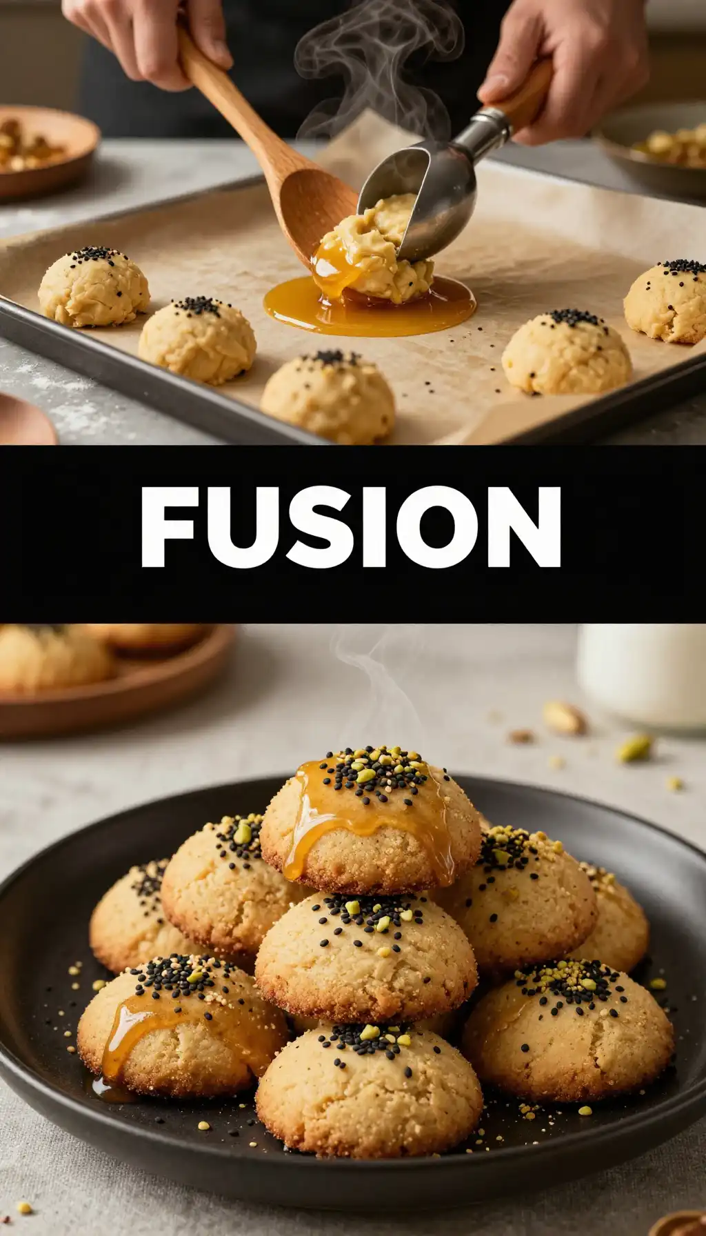 Black Sesame And Honey Cookies pinterest pin