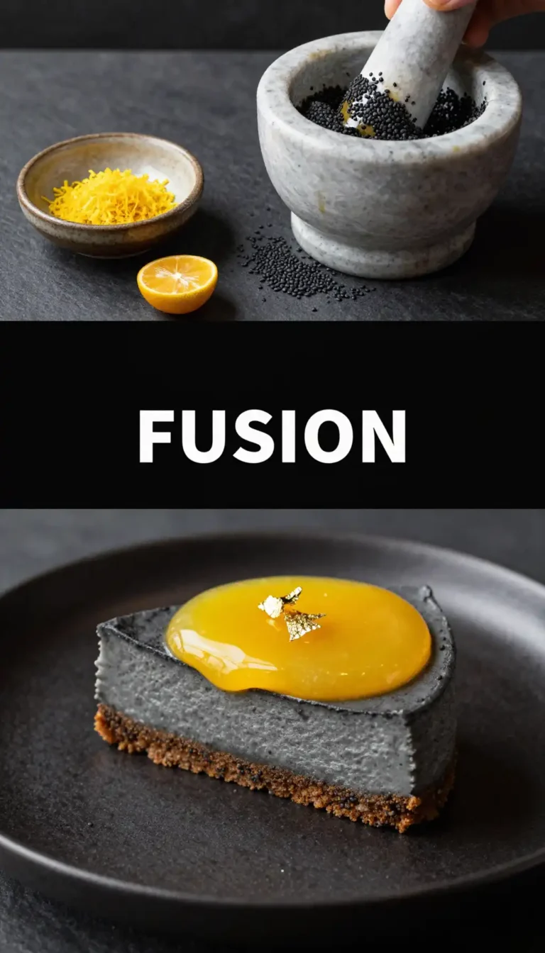 Black Sesame And Yuzu Cheesecake