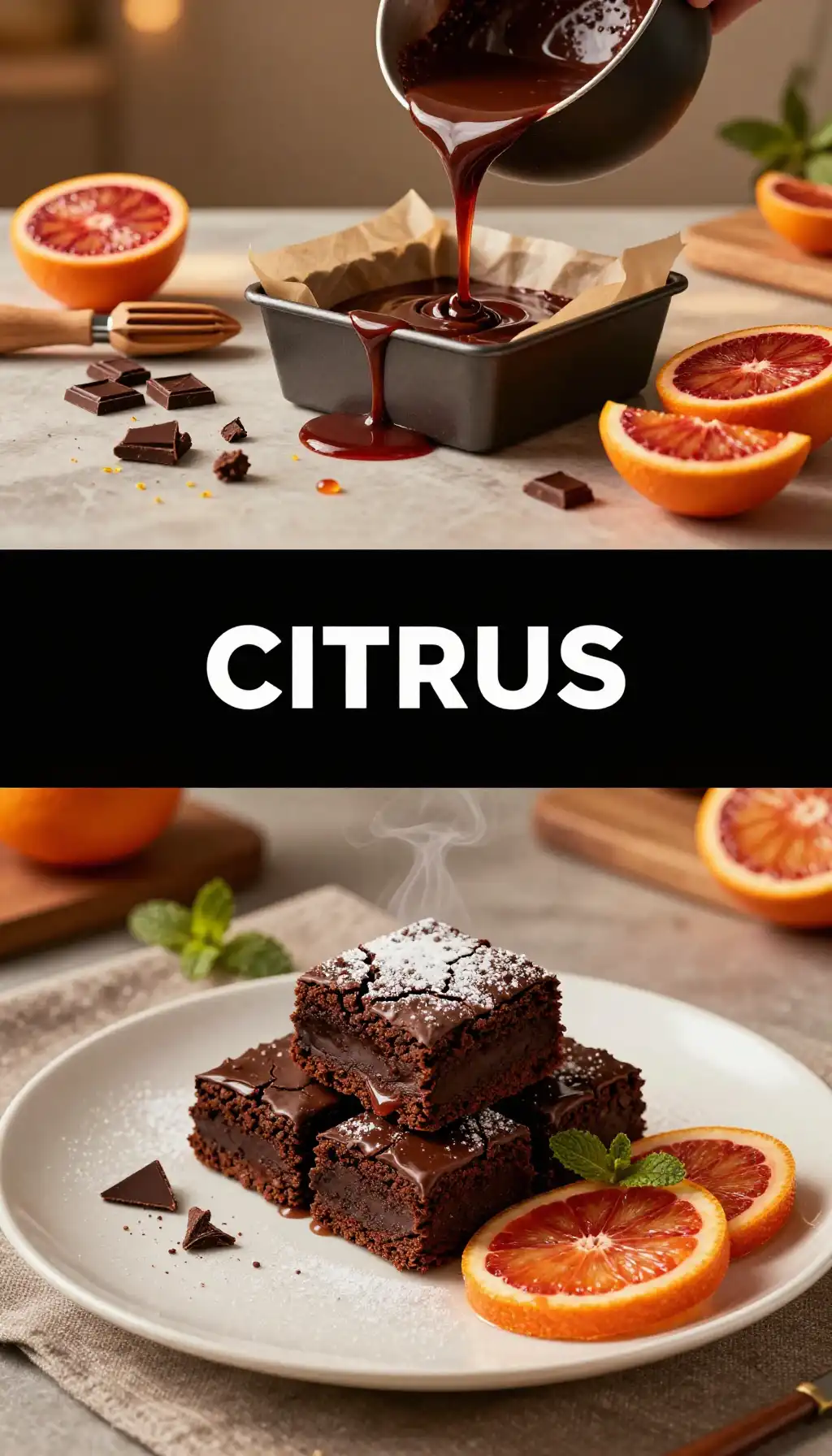 Blood Orange Dark Chocolate Brownies