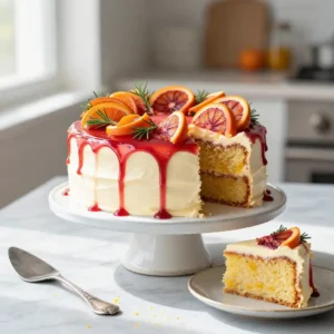 Blood Orange Olive Oil Cake with Citrus Glaze Recipe