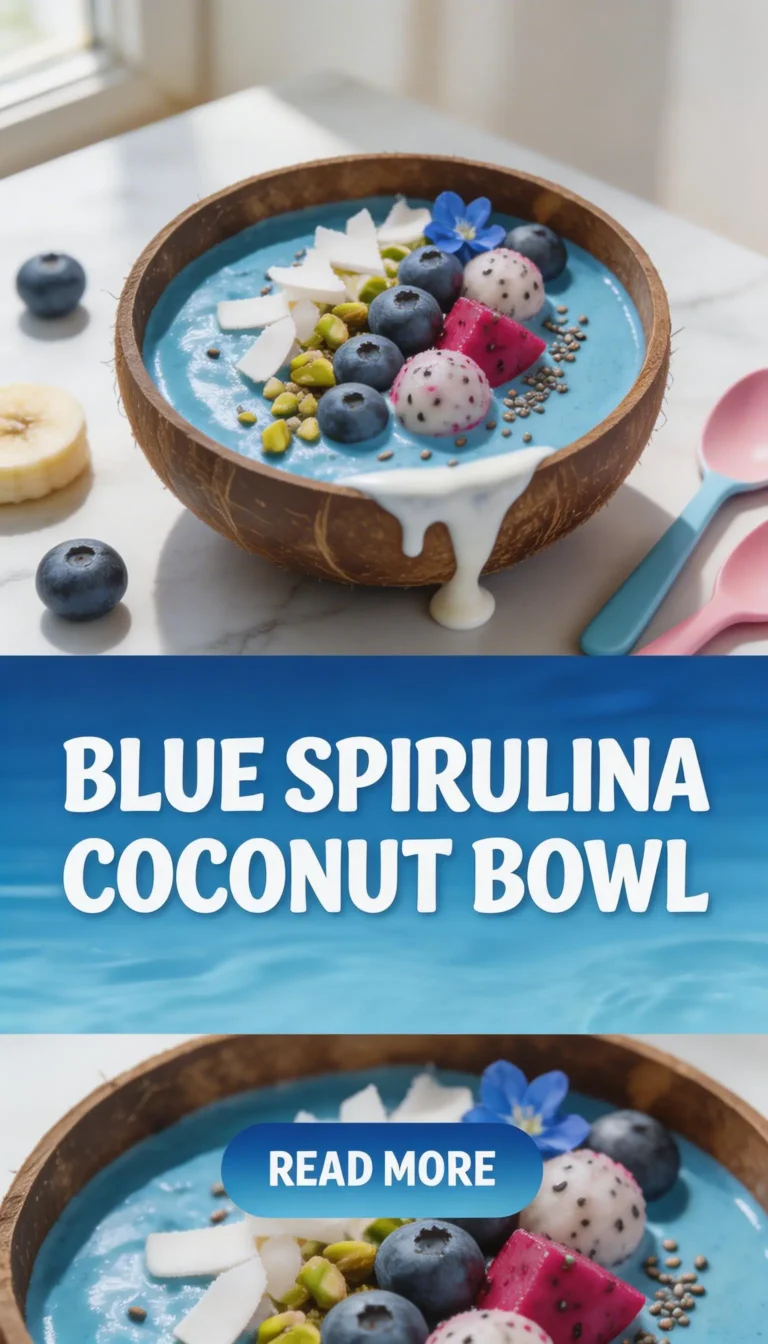 Blue Spirulina Coconut Bowl for Blue Aesthetic