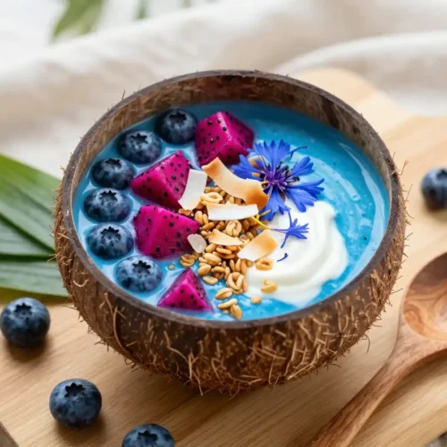 Blue Spirulina Coconut Bowl Recipe | Stunning Blue Aesthetic