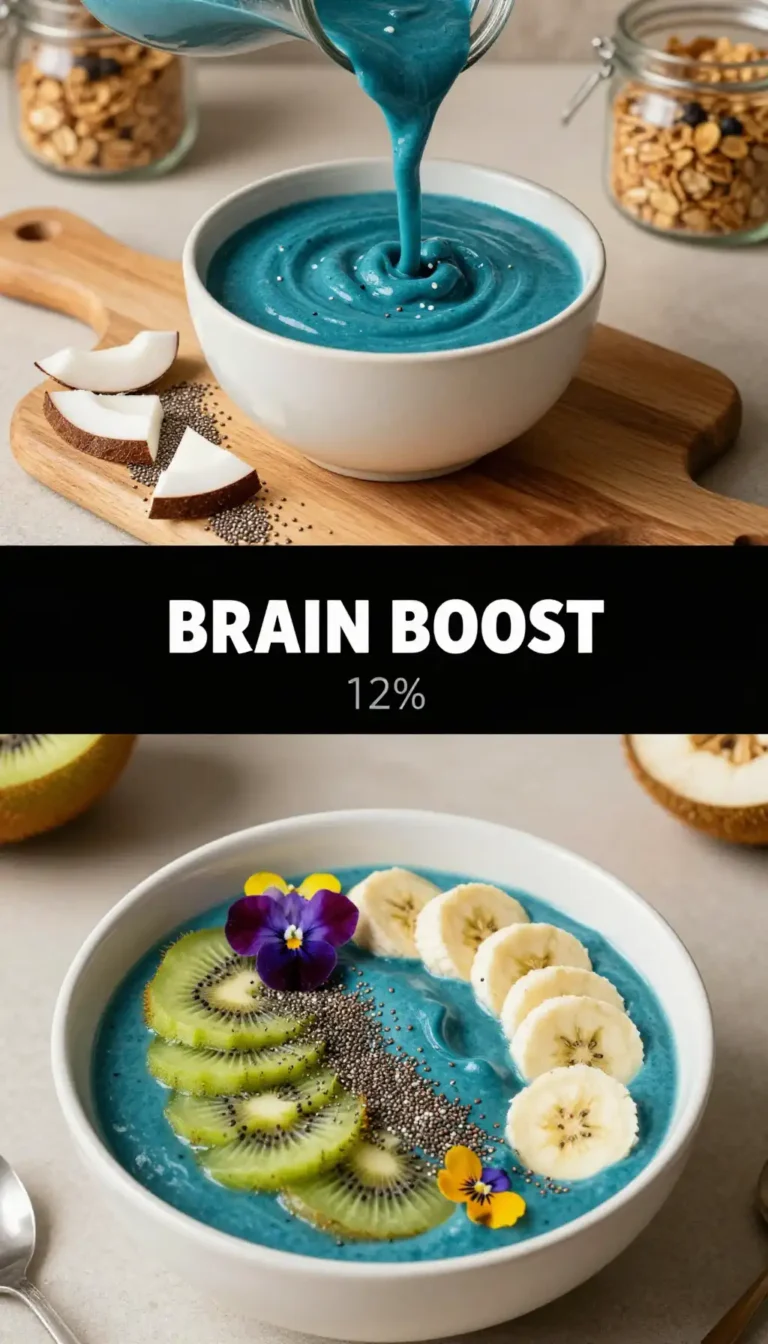 Blue Spirulina Coconut Smoothie Bowl for Brain Power