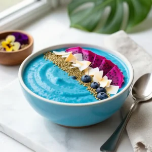 Blue Spirulina Coconut Smoothie Bowl for Brain Power