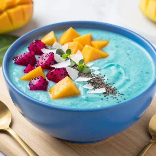 Easiest Blue Spirulina Mango Smoothie Bowl Recipe
