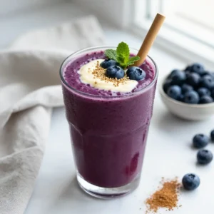 Blueberry Ashwagandha Smoothie for Stress Relief