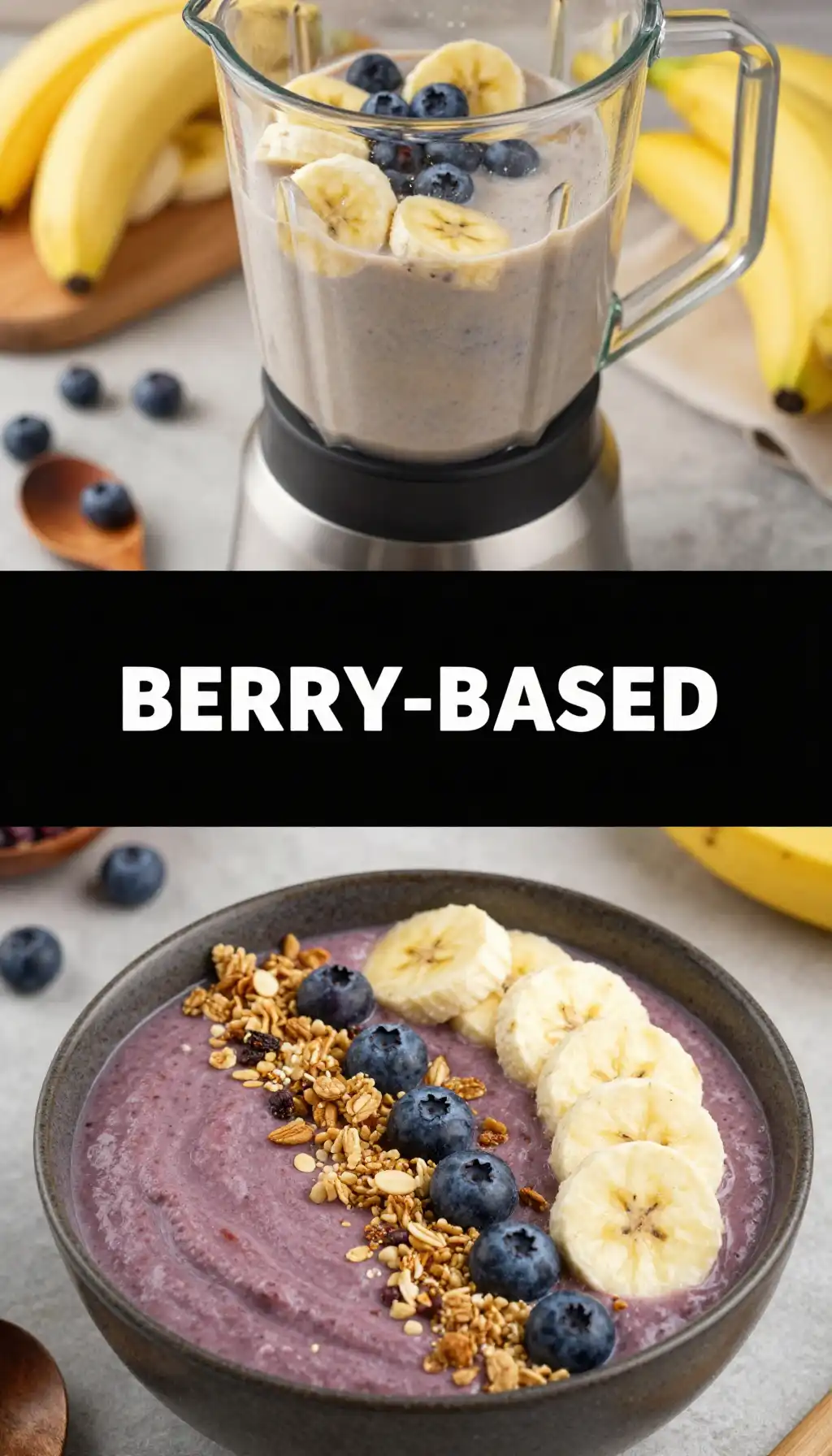 Blueberry Banana Smoothie Bowl with Granola