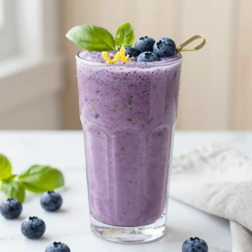 Easy Blueberry Basil Smoothie Recipe | Summer Refreshment