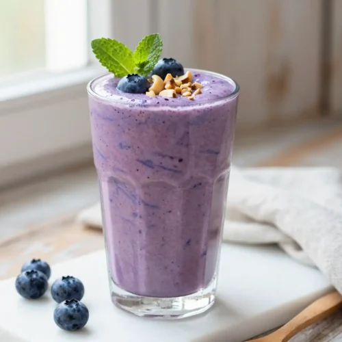 Easy Creamy Blueberry Cashew Butter Smoothie Recipe