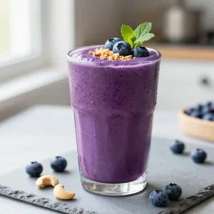 Blueberry Cashew Brain-Boosting Smoothie for Mental Clarity