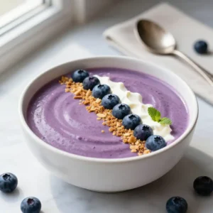 Healthy Blueberry Cheesecake Smoothie Bowl Recipe
