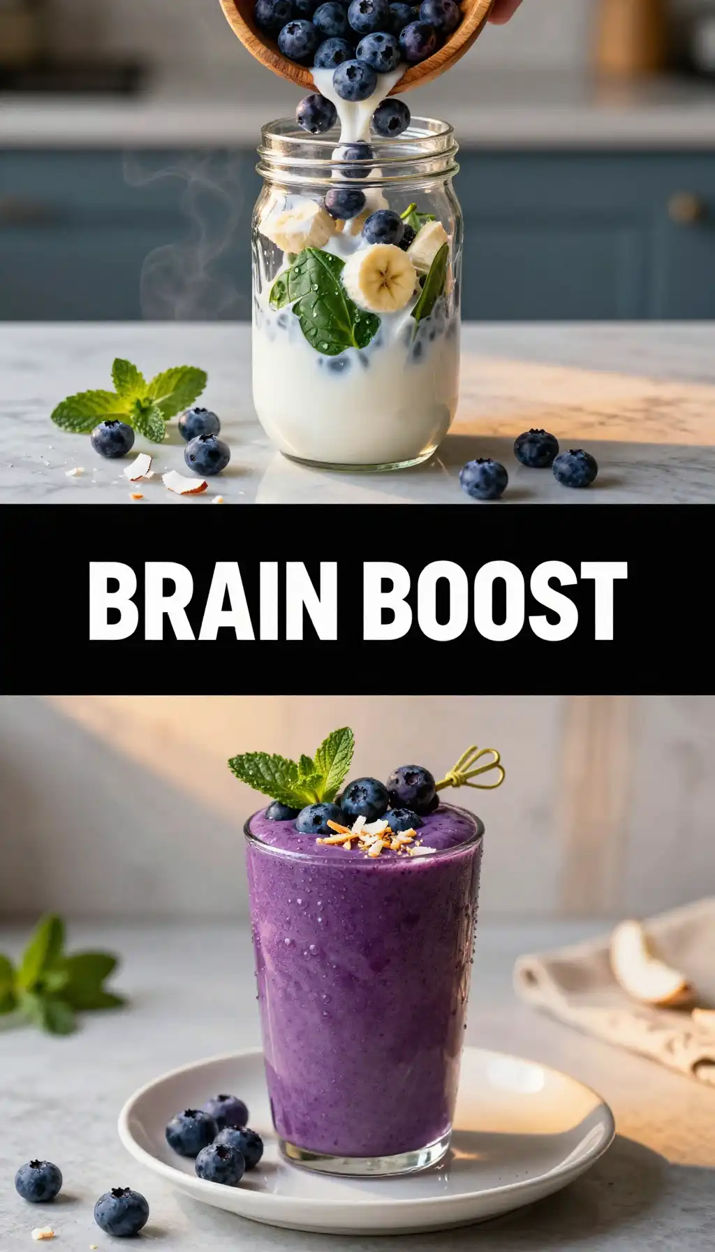 Blueberry Coconut Smoothie for Brain Power