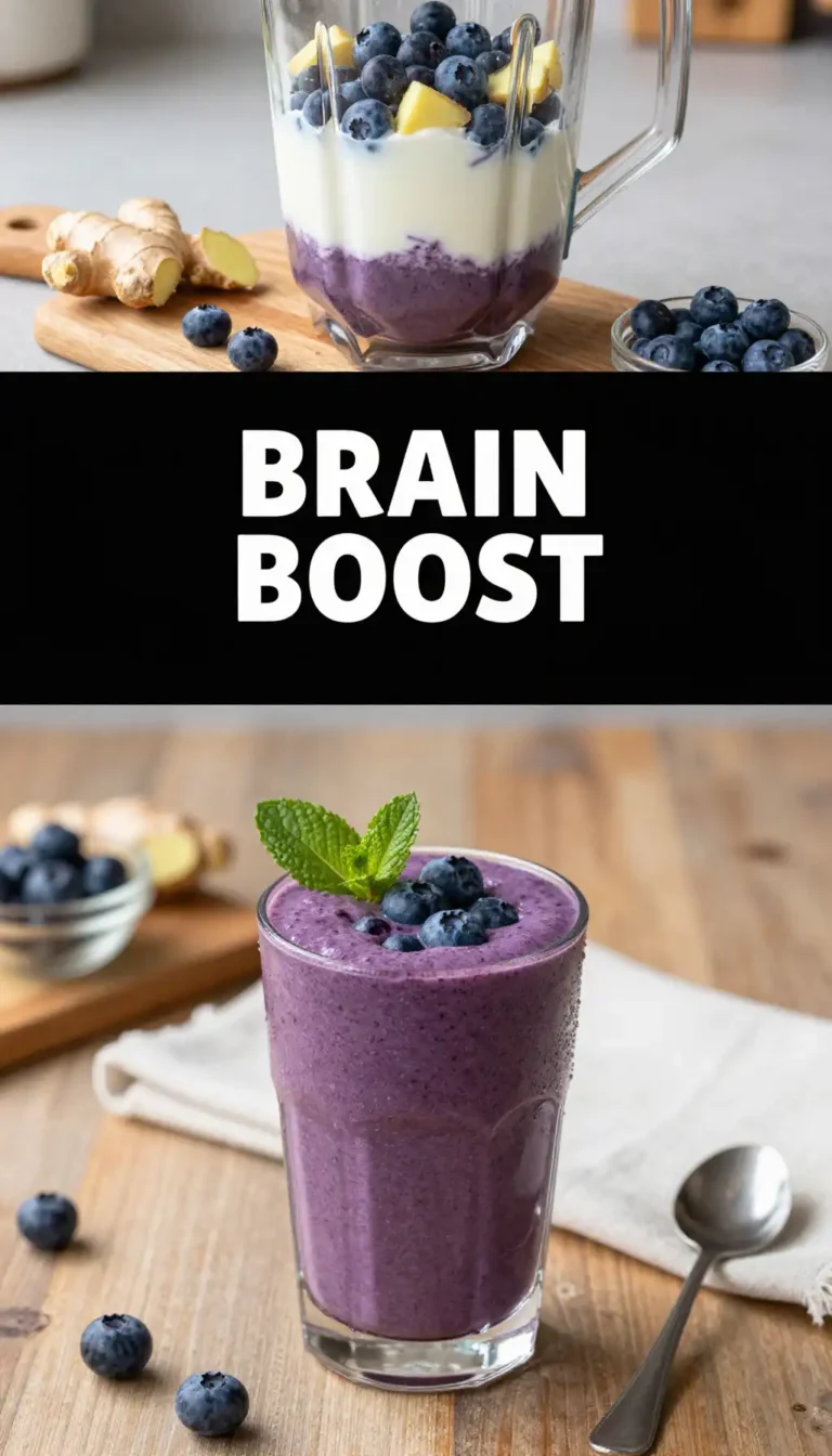 Blueberry Ginger Smoothie for Brain Fog Relief