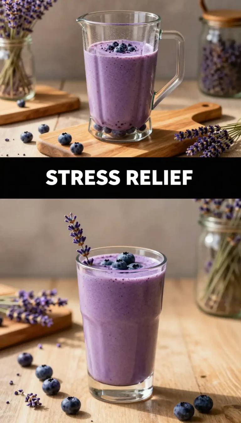 Blueberry Lavender Smoothie for Stress Relief and Better Sleep