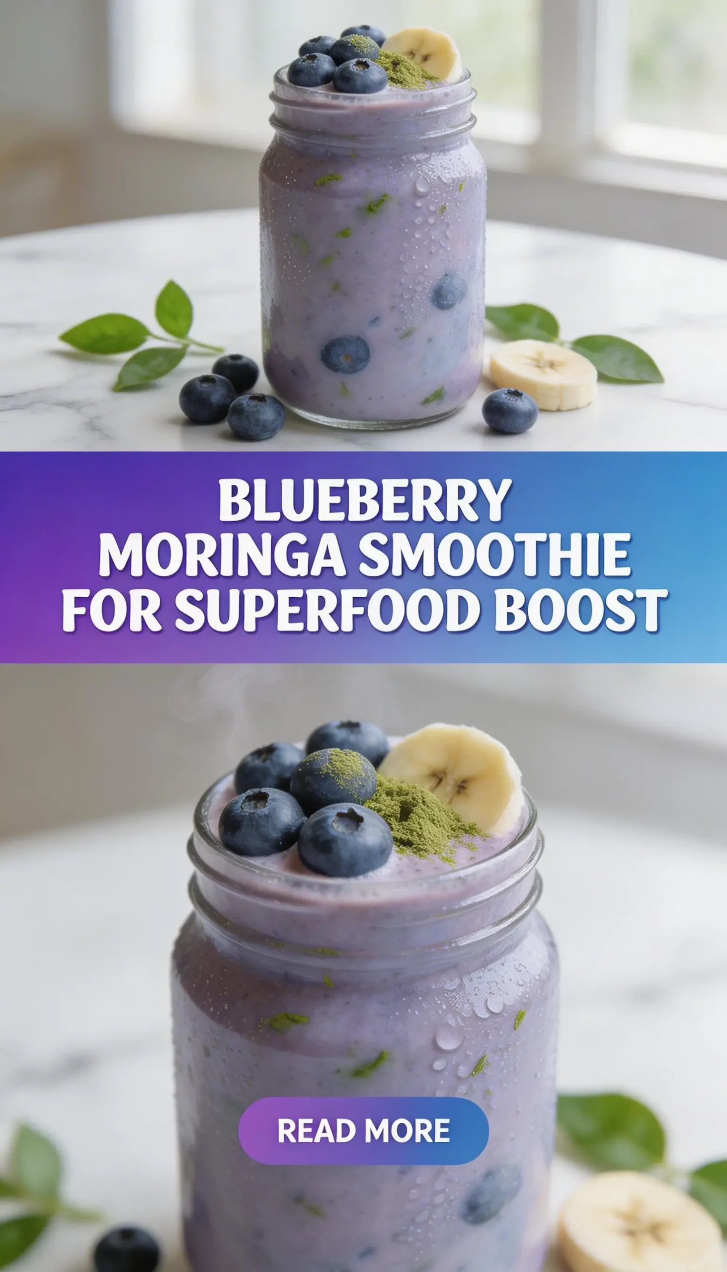 Blueberry Moringa Smoothie for Superfood Boost