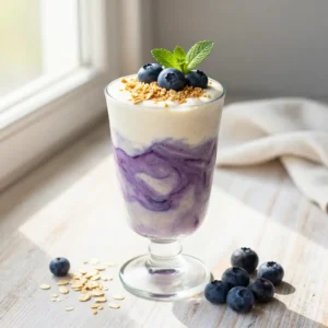 Healthy Blueberry Muffin Protein Smoothie for Breakfast