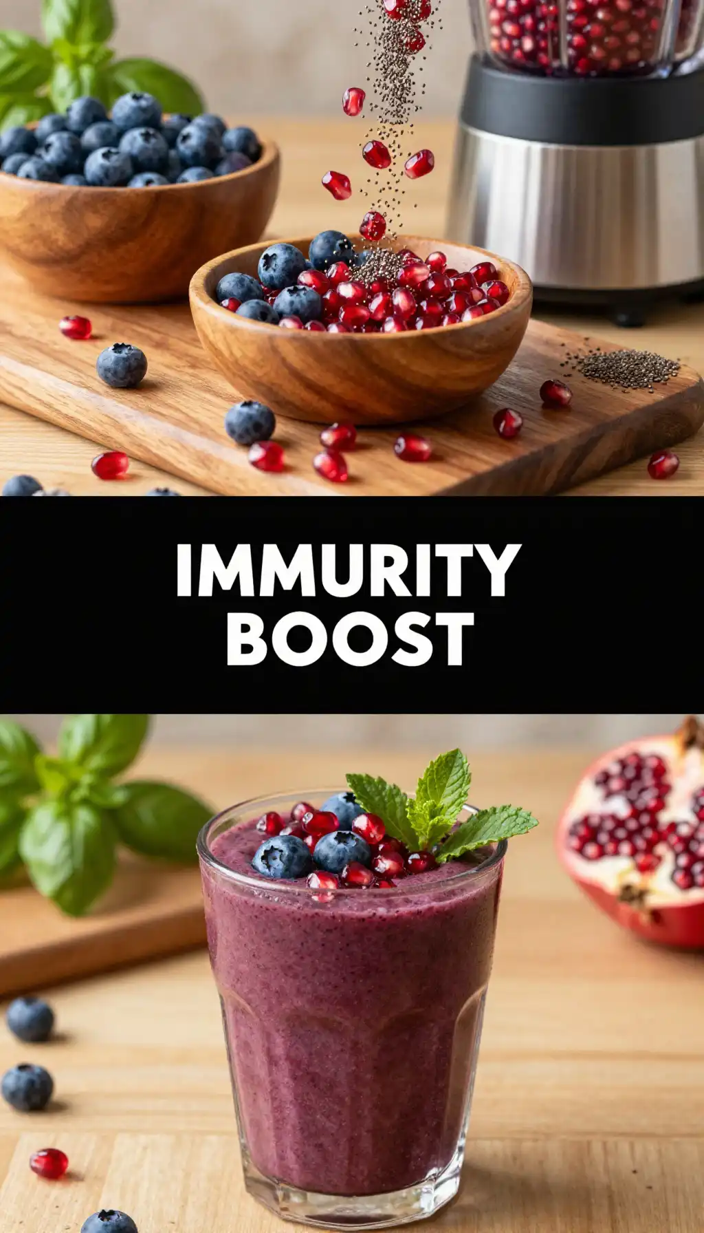 Blueberry Pomegranate Smoothie for Antioxidants