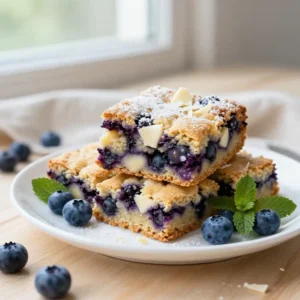 Gooey Blueberry White Chocolate Blondies Recipe