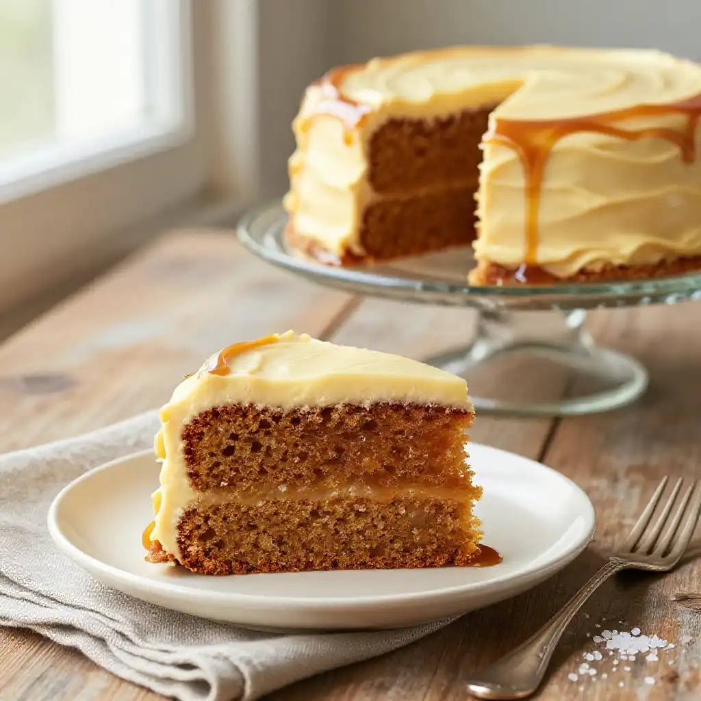 Burnt Sugar and Brown Butter Layer Cake plated dish