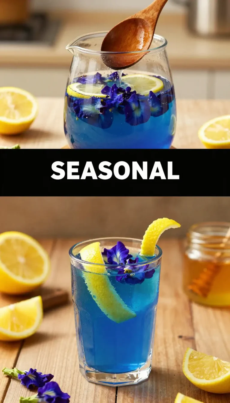 Butterfly Pea Flower Lemonade with Honey