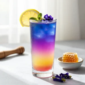 Color-Changing Butterfly Pea Flower Lemonade with Honey