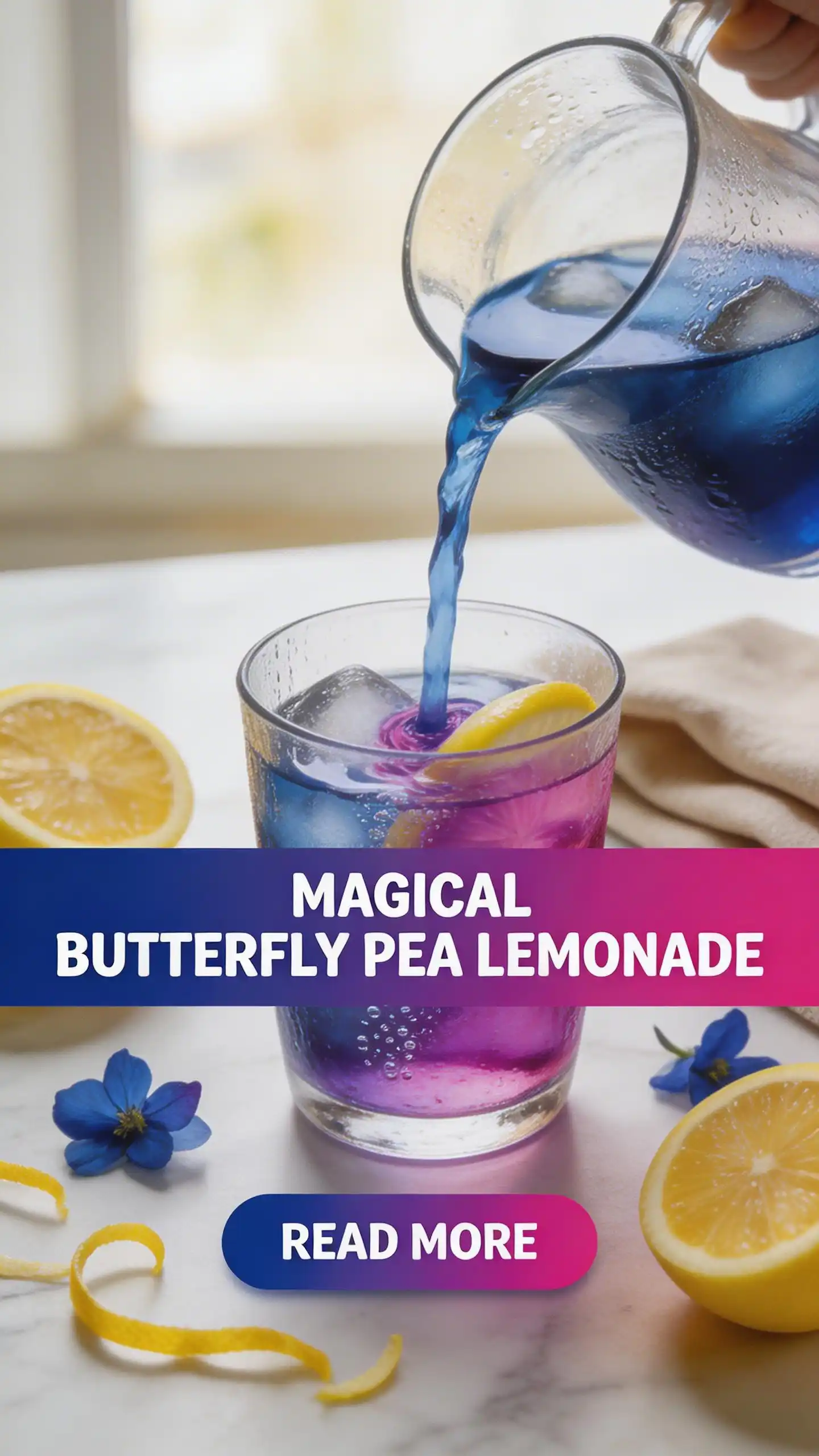 Butterfly Pea Lemonade for Color Change Drink