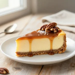 No-Bake Butterscotch Sea Salt Cheesecake Bars
