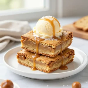 Easy One Pan Sea Salt Butterscotch Blondie Recipe