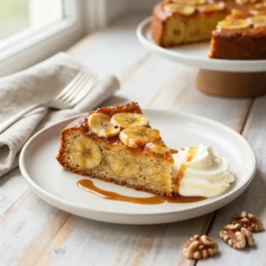 Gooey Caramelized Banana Brown Sugar Cake Recipe